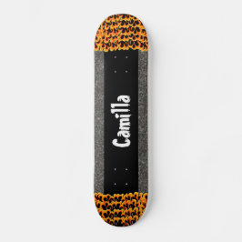 Black Glittery Design Individuelle Name Skate Deck Skateboard