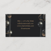 Black Glittery Gold Balloon Event-Visitenkarte Visitenkarte (Rückseite)