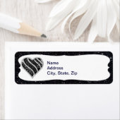 Black Glitzer Black Heart Address Labels (Insitu)