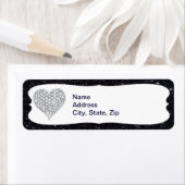 Black Glitzer Diamond Herd Address Labels (Insitu)