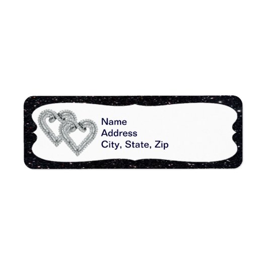 Black Glitzer Diamond Hörmarke Labels (Vorne)