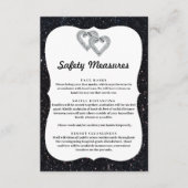 Black Glitzer Diamond Hörschutz Maßnahmen Begleitkarte (Vorderseite)