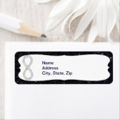 Black Glitzer Diamond Infinity Address Labels (Insitu)
