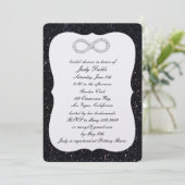 Black Glitzer Diamond Infinity Brautparty Einladung (Stehend Vorderseite)