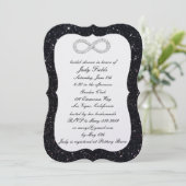 Black Glitzer Diamond Infinity Brautparty Einladung (Stehend Vorderseite)