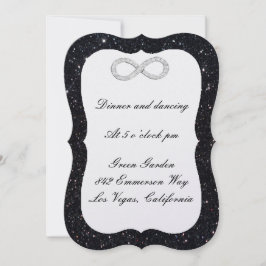 Black Glitzer Diamond Infinity Empfang Card Einladung