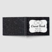 Black Glitzer Diamond Infinity Guestbook Gästebuch (Voll)