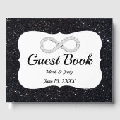 Black Glitzer Diamond Infinity Guestbook Gästebuch (Vorderseite)