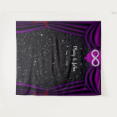 Black Glitzer Diamond Infinity Lila Vorhang Wandteppich (Vorderseite (Horizontal))