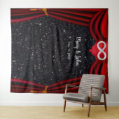 Black Glitzer Diamond Infinity Roter Vorhang Wandteppich (Beispiel (Horizontal))