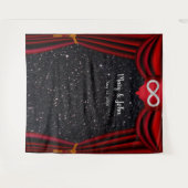 Black Glitzer Diamond Infinity Roter Vorhang Wandteppich (Vorderseite (Horizontal))