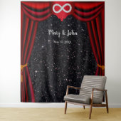 Black Glitzer Diamond Infinity Roter Vorhang Wandteppich (Beispiel)