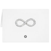 Black Glitzer Diamond Infinity Table Platzkarte (Rückseite Horizontal)