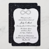 Black Glitzer Diamond Probe Dinner Einladung (Vorne/Hinten)