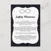 Black Glitzer Diamond Unendlichkeit Sicherheitsmaß Begleitkarte (Vorderseite)