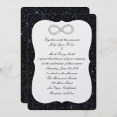 Black Glitzer Diamond Unfinity Wedding Einladung (Vorne/Hinten)