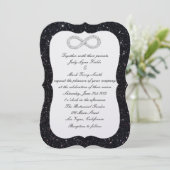 Black Glitzer Diamond Unfinity Wedding Einladung (Stehend Vorderseite)