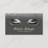 Black Glitzer Eyelash Extensions Moderner Lash Sal Visitenkarte (Vorderseite)