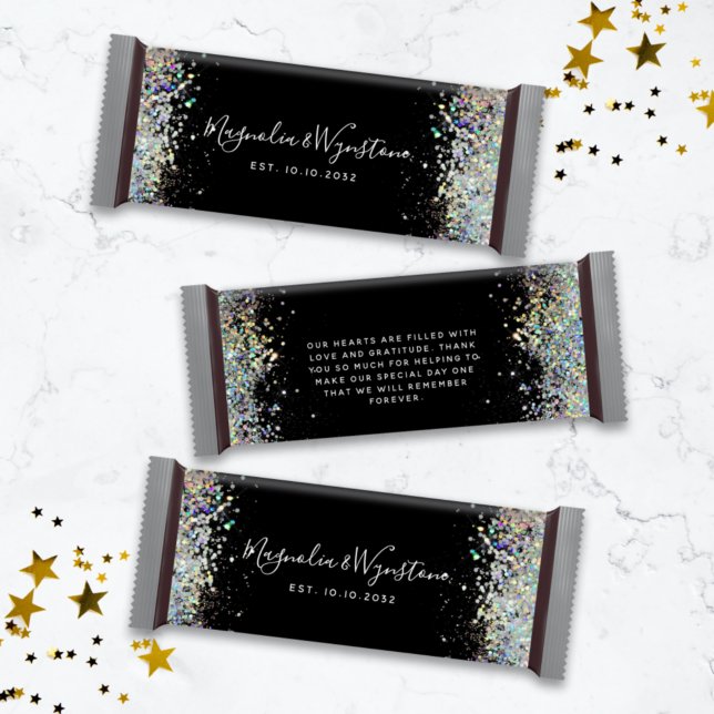 Black Glitzer Gastgeschenk Hochzeit Candy Bar Wrap (Von Creator hochgeladen)