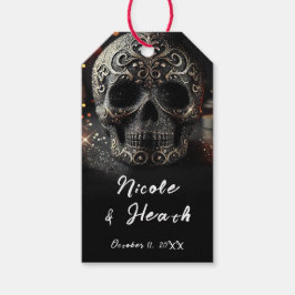 Black Glitzer Glam Sparkle Skull Gothic Geschenkanhänger