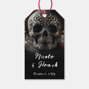 Black Glitzer Glam Sparkle Skull Gothic Geschenkanhänger