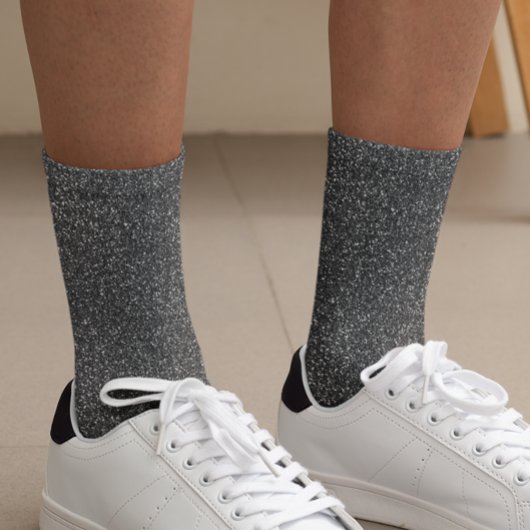 Black Glitzer Glam Sparkle Socken