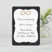 Black Glitzer Gold Infinity Empfang Card Einladung (Stehend Vorderseite)