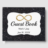 Black Glitzer Gold Infinity Gästebuch (Vorderseite)