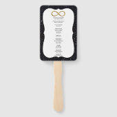 Black Glitzer Gold Infinity Wedding Program Fans Fächer (Rückseite)