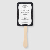 Black Glitzer Infinity Heart Wedding Program Fans Fächer (Vorderseite)