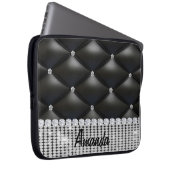 Black Glitzer Monogramm Notebook-Gehäuse Laptopschutzhülle (Vorne Rechts)