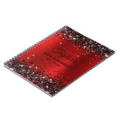 Black Glitzer Red Foil 50. Geburtstag Gästebuch Notizblock (Linke Seite)