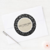Black Glitzer & Rustic Kraft Fall Sparkle Gefallen Runder Aufkleber (Umschlag)
