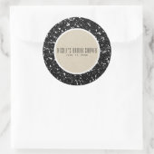 Black Glitzer & Rustic Kraft Fall Sparkle Gefallen Runder Aufkleber (Tasche)