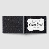 Black Glitzer Silver Infinity Guestbook Gästebuch (Voll)