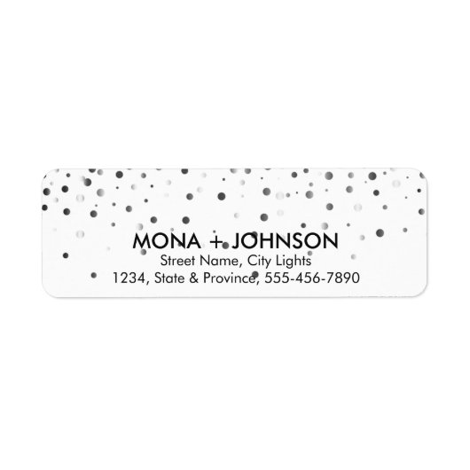 Black Glitzer Sparkle Confetti Dots Modern (Vorne)
