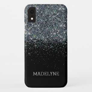 Black Glitzer Sparkle Girly Personalisierter Name Case-Mate iPhone Hülle