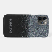 Black Glitzer Sparkle Girly Personalisierter Name Case-Mate iPhone Hülle (Rückseite (Horizontal))