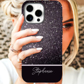 Black Glitzer Sparkle Individuelle Name Case-Mate iPhone Hülle