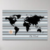 Black Globe Map + Strikes Poster (Vorne)