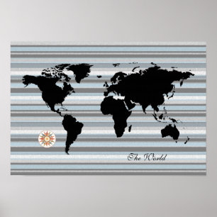 Black Globe Map + Strikes Poster