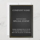 Black Gloden Frame Corporate Party Einladung Card (Vorderseite)