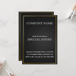 Black Gloden Frame Corporate Party Einladung Card