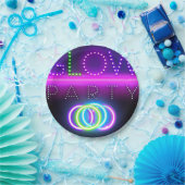 Black Glow Party Neon Lights Geburtstagsparty Pappteller (Party)