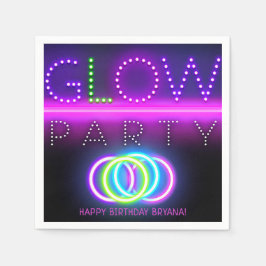 Black Glow Party Neon Lights Geburtstagsparty Serviette