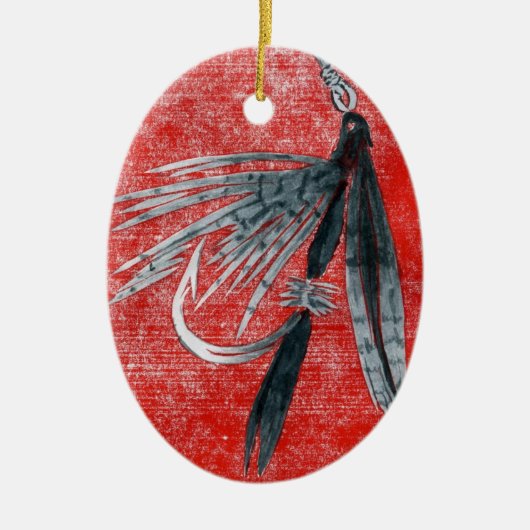Black Gnat Classic Trout Fly Christmas Ornament (Vorne)