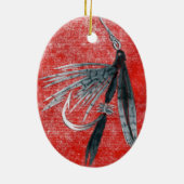 Black Gnat Classic Trout Fly Christmas Ornament (Hinten)