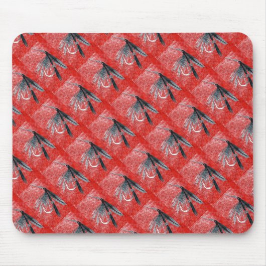 "Black Gnat Tiled" Trout Fly Mousepad (Vorne)
