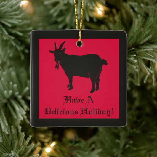 Black Goat Black Phillip Köstliche Weihnachten Keramikornament (Baum)