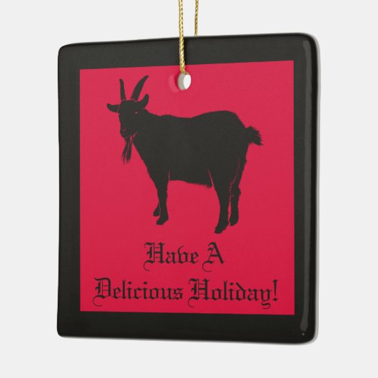 Black Goat Black Phillip Köstliche Weihnachten Keramikornament (Links)